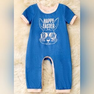 Blue Easter Bunny Baby Romper